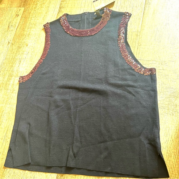 J Crew Sequin Crewneck Sleeveless Shell Top XL - Picture 5 of 5